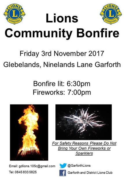 Friday 3rd November – Garforth Bonfire Night